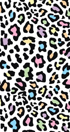 an animal print pattern with multicolored spots