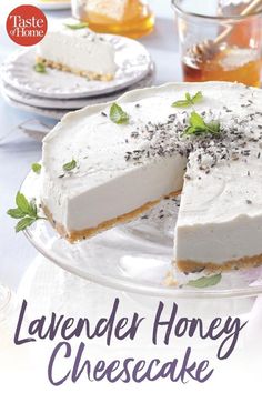 the cover of lavender honey cheesecake