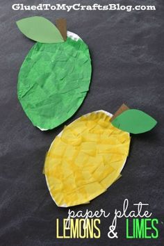 paper plate lemons and limes made to look like apples