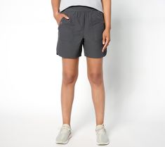 Sporty-yet-stylish, these stretch woven Bermuda shorts give you just the right amount of coverage for all of the activities you have lined up this summer. Easy on, easy off, and comfy with a pull-on elasticated waist, the textured bottoms will elevate your everyday casual style. From zuda®. Comfortable Outdoor Shorts With Elastic Waistband, Bermuda Shorts, Short Pants, Fashion Pants, Casual Style, Pants