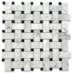 white and black marble mosaic tile