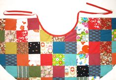 a bib made out of patchwork material