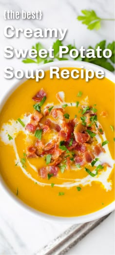 the best creamy sweet potato soup recipe