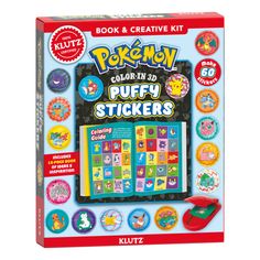 the book and creative kit for kids to learn how to use pokemon's stickers