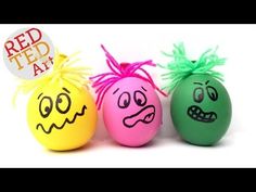 three decorated eggs with faces drawn on them and the words, what do you think?