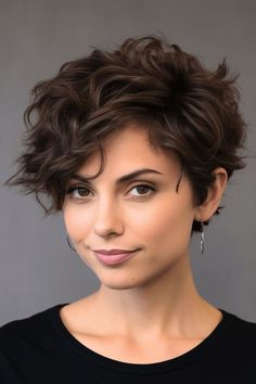 Short Wavy Haircuts, Curly Pixie Hairstyles, Curly Pixie Haircuts, Thick Wavy Hair, Shorter Hair, Wavy Haircuts, Short Curly Haircuts, Natural Wavy Hair, Haircuts For Wavy Hair