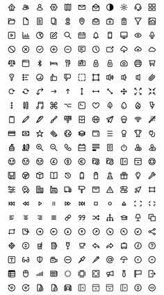 a large set of symbols that are all in different styles and sizes, including letters