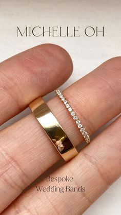 Recycled gold wedding bands. Plain flat band and Diamond Eternity Band design. Handcrafted using traditional jeweller techniques in our London studio. Plain Band Ring, Plain Gold Wedding Ring, Platinum Bands Women, Flat Gold Wedding Band, Wedding Bands Plain, Ring Designs For Men, 3mm Wedding Band, Plain Gold Wedding Bands, Minimal Rings