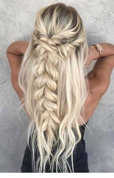 Homecoming Styles, Homecoming Hairstyle, Homecoming Ideas, Long Brunette, Blonde Braids, Cute Braided Hairstyles, Fishtail Braid, Homecoming Hair, Easy Summer Hairstyles