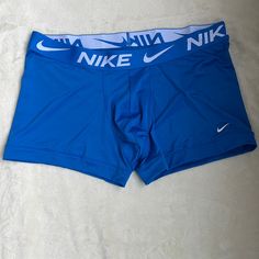 Nike- Boxer Briefs. Nwot. Casual Blue Boxer Briefs For Workout, Blue Short Boxer Briefs For Workout, Blue Sporty Boxer Briefs For Gym, Sporty Blue Boxer Briefs For Gym, Blue Short Boxer Briefs For Training, Nike Sporty Boxer Briefs For Gym, Nike Casual Sports Boxer Briefs, Casual Nike Sports Boxer Briefs, Blue Moisture-wicking Boxer Briefs For Sports