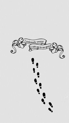 a black and white drawing of footprints coming out of the ground