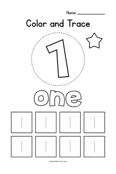 the number one worksheet for preschool