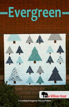 Evergreen Quilt Pattern by On Williams Street Evergreen Quilt Pattern, Tree Blocks, Tree Quilt Pattern, Christmas Tree Quilt, Paper Quilt, House Quilts, Pdf Quilt Pattern, Tree Quilt, Winter Quilts