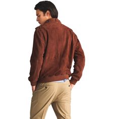 Step out in style with the awesome collection of members only. This jacket is made of soft suede leather and provides utmost comfort during low temperatures. This jacket is made with superior quality fabric and front zip. Pair it with jeans, casual trousers, chino and sneakers for a perfect casual or retro party look. This soft sued leather jacket is the perfect addition to your wardrobe. Casual Suede Biker Jacket, Casual Brown Leather Sport Coat, Casual Suede Biker Jacket For Fall, Casual Brown Suede Leather Jacket, Luxury Outerwear With Suede Lining For Fall, Casual Brown Suede Outerwear, Winter Brown Suede Biker Jacket, Casual Suede Leather Jacket For Winter, Casual Long Sleeve Suede Leather Jacket