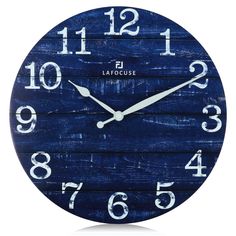 a blue clock with white numbers on it's face and the words lafocuse