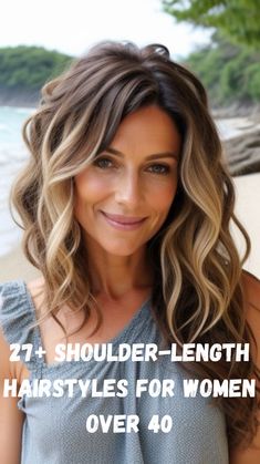 Shoulder-length hair is the perfect balance between manageability and versatility. These 27+ hairstyles offer inspiration for women over 40 looking to refresh their look. Whether you prefer sleek and polished styles or want something with more texture and movement, these shoulder-length cuts are ideal for creating a youthful, modern appearance without sacrificing ease and convenience. Shoulder Length Haircut For Thinning Hair, Shoulder Length Hair Deep Side Part, Medium Length Hairstyles Thick Hair, Woman’s Medium Hair Styles, How To Style Body Wave Hair, Wavy Shoulder Hair Length, Hair With Off The Shoulder Dress, Bride Hair For Shoulder Length, Long Hair To Shoulder Length