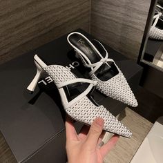 Introducing our fabulous new white kitten heel mules! They feature a pointed toe and beaded detailing that adds a touch of luxury. while the kitten heel ensures comfort and style in equal measure. Slip them on and you'll instantly feel like a million dollars! Upper: Fabric. Bead Lining: Leather Outsole: TPR Toe: Pointed Toe Closure: Slip on Heel: 7cm/2.5'' Color: Black. White is_handmade: Yes White Kitten Heels, White Kitten, A Million Dollars, Heel Mules, White Kittens, Million Dollars, Miu Miu Ballet Flats, Shoe Size Chart, Kitten Heel