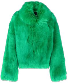 Fur Design, Concert Fits, Shearling Jacket, Faux Fur Jacket, Green Jacket, Fur Jacket, Bright Green, Long Tops, Outerwear Jackets