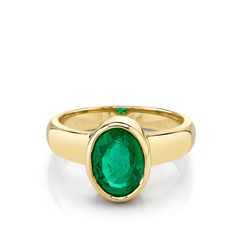 2.58ct Emerald Oval Bezel Ring - Marrow Fine