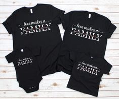 Family matching adoption shirts, Adopting announcement, Personalized custom names, Finalization gotcha day, Love makes a family Celebrate this special time with matching family shirts. Personalize the shirts with the names of your family members. HOW TO ORDER: * Each shirt size/color must be added to the cart separately. After all shirts have been added, check out at one time. PRINTING: * All items are made using high quality direct-to-garment printing so the ink is embedded into the fabric. No Customizable Family Matching T-shirts For Family Gatherings, Custom Family Matching T-shirts For Family Gatherings, Black T-shirt With Custom Print For Family Events, Family Matching T-shirts With Custom Text For Family Events, Customizable Matching Family T-shirt, Customizable Matching T-shirt For Family, Matching Family Personalized T-shirts, Matching Customizable T-shirts For Family, Black Custom Print T-shirt For Family Events