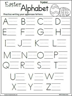 an easter alphabet worksheet for kids to practice their handwriting and writing skills with the letter