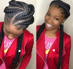 Big Cornrow Hairstyles Goddess Braids, 4 French Braids, French Braids Hairstyles, Creative Cornrow Hairstyles, Hairstyles Goddess Braids, Hairstyles Creative, Braids Protective Styles, Cabello Afro Natural, Individual Braids