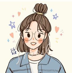 Seni Korea, Cartoon Girl Drawing, Illustration Art Girl, Cute Cartoon Drawings, Cute Little Drawings, Art And Illustration