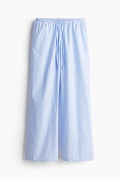 Loose-fit pajama pants in woven cotton fabric. Low waist  waistband with narrow drawstring and covered elastic  and straight  gently flared legs. Blue Pajamas, Cotton Pajama Pants, Pj Bottoms, Pyjama Bottoms, Festival Style, Blouse Pants, Pj Pants, Kids Outerwear, Women Nightwear