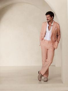 Polo Suit Men, Cocktail Chic Attire Men, Beach Formal Men, Linen Wedding Suit, Linen Suit Men, Wedding Guest Men, Attire Guide, Wedding Guest Suits, Summer Wedding Suits