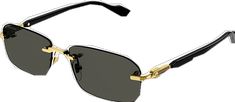 Metal Sunglasses, Gucci Men, Popular Style, Uv Protection, Gold Tone Metal, Gold Tones, Gucci, Sunglasses, Black