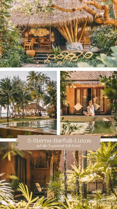 a collage of photos with the words 5 - sterne luxury suites on it