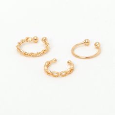 Get the look of a real nose ring with no piercing needed! These faux nose rings have braided details. Finish: Gold-tone Closure: Cuff Pack Size: 3 Material: Metal - Claire's Gold Braided Hoop Faux Nose Rings - 3 Pack Fake Conch Piercing Hoop, Conch Piercing Hoop, Faux Nose Ring, Piercing Kit, Interesting Jewelry, Conch Piercing, Fashionable Jewelry, Jewelry Hair, Birthday List