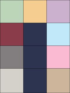 an image of different colored squares in the same color scheme, each with one square