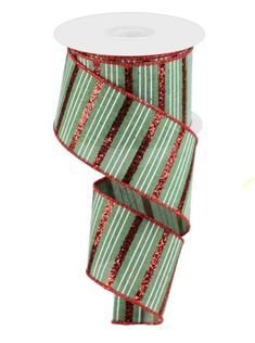 Clover green and red stripe wired ribbon 2.5” - Greenery MarketWired ribbonRGC1339AM Candy Tree, Striped Ribbon, Clover Green, Burlap Ribbon, Christmas Ribbon, Red Stripe, Wired Ribbon, Red Glitter, Red And White Stripes