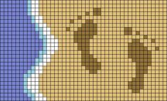 a cross stitch pattern with two bears on it