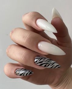 Halloween Nails 2024 Almond, Fall 2024 Nails Almond, Almond Nails October 2024, Almond Nails Ideas Fall 2024, Almond Shape Fall Nails 2024, Zebra Print Aesthetic, Manicure Nail Designs, Print Aesthetic