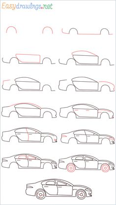 how to draw cars for kids and beginners with easy drawing instructions, step by step