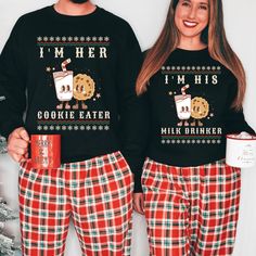 Check out the t-shirt version of this design HERE >  https://innovativeklassics.etsy.com/listing/1623055547/matching-christmas-couple-shirts-funny Get ready to rock the holiday season with our hilarious matching couples sweatshirts!  Featuring festive designs and funny raunchy sayings, these cozy sweaters will keep you and your partner laughing together throughout Christmas festivities. Matching Christmas Couple Sweaters Funny, Holiday Couples Sweatshirt, Funny Christmas Shirts for Couples, Matching Christmas Party Shirt Ideal for any situation, a unisex heavy blend crewneck sweatshirt is pure comfort. These garments are made from polyester and cotton. This combination helps designs come out looking fresh and beautiful. The collar is ribbed knit, so it retains its shape even after washing. Pajama Party Outfit Ideas, Couple Sweaters, Cute Christmas Pajamas, Shirts For Couples, Funny Couple Shirts, Christmas Party Shirt, Christmas Festivities, T Shirt Printer, Couples Sweaters