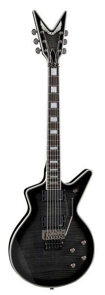 an electric guitar is shown in black and white with the neck cut out to look like it