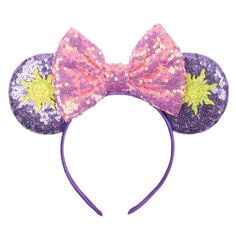 PRICES MAY VARY. Unique Design - AQOKKA Mouse ears headband adopted high-quality handmade materials. Interspersing with shining sequins on ears and bow, this hair hoop was decorated with Mouse ears and a cute bow, stretchy, soft, and comfortable. Firm and durable - Mouse Ears and bow are firmly attached to the headband. The strong headband, thick and erect ears, and fine workmanship guarantee its durability and wearability. Size & Material - Headband width: 4.7", crown width: 9"; With highly ela Elsa Pink, Pink Warrior, Elsa Hair, Festival Hair Accessories, Rapunzel Disney, Beauty Magic, Kids Headbands, Glitter Hair Bows, Mouse Ears Headband