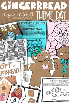 This gingerbread theme day could be used for one day or a week full of fun and learning. Read all about diffrent math, phonics, writing, STEM, crafts, and comprehension stragies that come along with this unit. It would be perfect for December, right before Christmas break or part of your 12 days of Christmas. Build a gingerbread house or gingerbread kids. Gingerbread Lessons Kindergarten, Elf Day Activities Kindergarten, Gingerbread Week First Grade, Gingerbread Day First Grade, Gingerbread Day Activities, Gingerbread Writing Activities, Christmas Activities First Grade, Gingerbread Day Kindergarten, Gingerbread Day At School