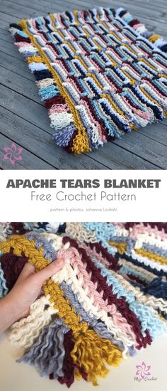 a crocheted blanket with the words,'free crochet pattern '