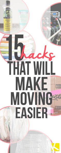 an advertisement for moving supplies with the words, 15 back's that will make moving easier