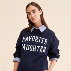 Collegiate Oversized Sweatshirt Collegiate Aesthetic Outfits, Felt Letter Sweatshirt, Collegiate Aesthetic, Collegiate Sweatshirt, Sara Foster, Preppy Brands, Formal Chic, Spirit Store, Collegiate Style