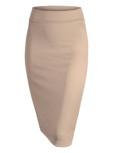 - Skirt with an elasticized waist band - A classic fit / Unlined / Comes in variety of colors - Please check the size chart to ensure your order - Hand wash cold , No bleach, Hang dry- 95% Rayon 5% Spandex Tan Pencil Skirt, Pencil Skirt Casual, Knee Length Pencil Skirt, Business Skirt, Pencil Skirt Outfits, Knee Length Skirt Pencil, Knit Midi Skirt, Work Skirts, Womens Pencil Skirts