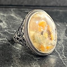 Men's Oval Particle Orange Agate Silver Ring , Handmade Large Men Ring , Engraved Natural Mens Ring , Embroidered Silver Ring , Gift For Him , Same Day For Shipping ✧ Product Details * Handmade İtem * Gender : Male / Female * Material : 925K Sterling Silver * Ring Weight : 16.5 Gram * Gemstone Type : Orange Agate ✔ Usage Details * Silver jewelry is very sensitive to chemicals. It is recommended to keep away from chemical substances such as cream, bleach, deodorant, detergent. * Silver jewelry ca Luxury Men's Agate Ring With Cabochon, Luxury Agate Men's Ring Oval Shaped, Luxury Men's Oval Cabochon Ring For Gift, Large Man, Orange Agate, Ring Collections, Deodorant, Rings Statement, Gifts For Him