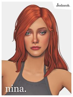 a woman with red hair and green eyes is featured in the video game nina