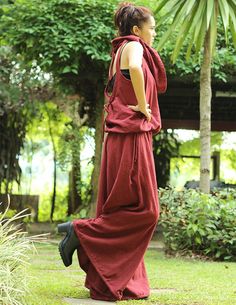 Red Cotton Harem Pants For Fall, Rachel Stevens, Womens Jumpsuits, Epiphany, Long Pants, Dark Red, Natural Cotton, Jumpsuits For Women, Jumpsuit Romper