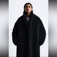 Only Worn A Handful Of Times. It’s A Men’s Size Medium But Could Fit Oversized For Womens Sizing. It’s Similar To The Max Mara Teddy Coat And Extremely Warm. Oversized Black Winter Fur Coat, Black Oversized Winter Outerwear, Oversized Cozy Fur Coat For Fall, Cozy Oversized Black Outerwear, Zara Oversized Fall Outerwear, Oversized Cozy Fur Coat For Cold Weather, Oversized Fur Coat For Fall, Zara Oversized Outerwear For Fall, Oversized Cozy Long Coat