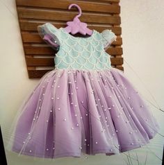 Mermaid Dress For Kids, Bunny Birthday Cake, Baby Birthday Dress, Baby Quiet Book, Kids Dress Wear, Little Mermaid Birthday, Baby Painting, 1st Birthday Decorations